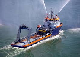 AHT vessel performing anchor handling operations