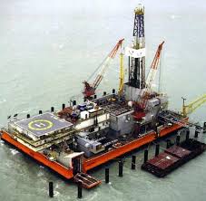 Swamp drilling rig in Niger Delta wetland